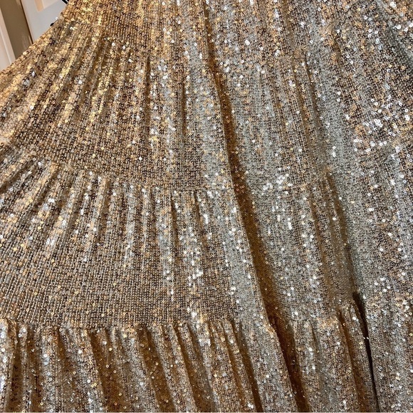$295 Muche et Muchette Viky Shift Dress Silver Sequin Pockets ONE SIZE Tunic - Picture 3 of 12